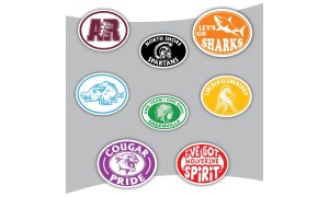 Oval School Buttons